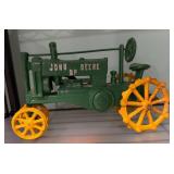 Green Cast-Iron Tractor With Yellow Wheels