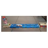 Schylling Tin Toy Boat with Lighthouse Dock Scene