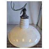 Industrial White Enamel Pendant Light Fixture