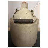 Stoneware Jug with Wire Handle and Wood Grip