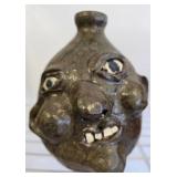 Stoneware Face Jug with Signed Base