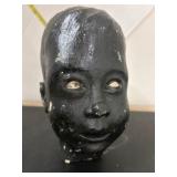 Black Painted 12-Inch Head Sculpture Bust