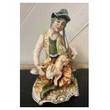 Porcelain Figurine of Hunter with Rabbit