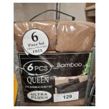 6-Piece Bamboo Queen Sheet Set in Brown