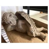 Two Reclining and Resting Angel Statues
