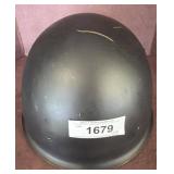 Black Military-Style Helmet with Leather Liner