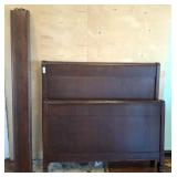 Full-Size Wooden Bed Frame with Rails