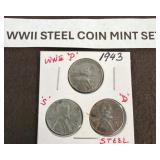 1943 WWII Steel Cent Mint Set