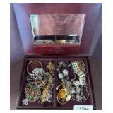 Jewelry Box with Assorted Costume Jewelry