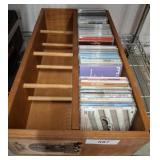 Wooden CD Organizer with Assorted Music CDs