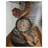 Decorative Rooster-Themed Table Clock