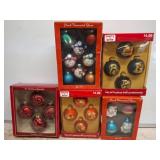 Christmas Glass Ornaments in Boxes