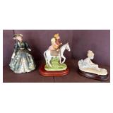 Three Figurines: Ceramic and Porcelain