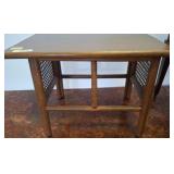 Wood Table with Cane Panel Sides