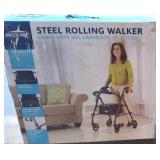 Medline Steel Rolling Walker and Folding Commode