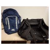 Blue Backpack and Black Nike Duffle Bag