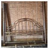 King-Size Metal Bed Frame with Gold Finish