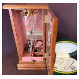Wooden Jewelry Box with Chains and Watch Case