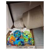 Ceramic Table Lamp and Assorted Baby Toys
