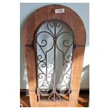 Wood and Metal Arched Decorative Panel w4