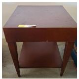 Wood End Table with Lower Shelf