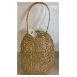 Natural Woven Rattan Lantern With Handle