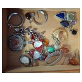 Jewelry Pieces in Wooden Box