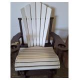 Brown and White Adirondack-Style Glider Chair