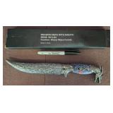 Dragon Knife With Sheath, Ornate Handle Design