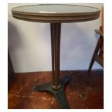 Round Side Table With Metal Base