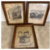 Three Framed Prints by Walter Haskell Hinton