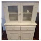 Distressed White Wooden Child Size Hutch