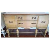 Painted Sideboard With Parquet Top and Storage