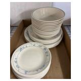 Corelle Dinnerware Set with Blue Floral Pattern