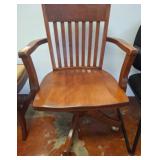Wood Office Chair with Slatted Backrest