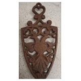 Cast Iron Trivet and Vintage Style Wine Chest