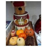 Holiday-Themed Bear Decor with Fall Pumpkins