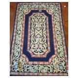 Rectangular Rug with Floral Border, 47x70