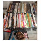 DVD Collection in Plastic Bin