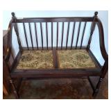 Wooden Bench With Floral Cushioned Seats