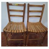Slatted Wood Ladder-Back Chairs