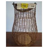 Copper-Colored Metal Wire Basket with Handle