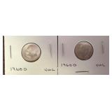 1960-D Roosevelt Dimes in Coin Holders