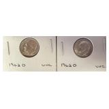 1962-D Roosevelt Dimes in Cardboard Holders