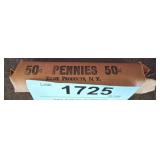 Roll of Wheat Pennies in Paper Wrapper