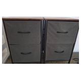 Two 2-Drawer Canvas Storage Cabinets