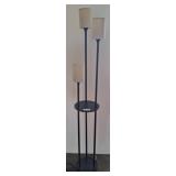Black Metal Floor Lamp With Three Fabric Shades