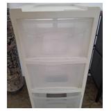 Plastic Storage Drawer Unit with Three Drawers
