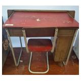 Metal and Wood Desk with Matching Chair