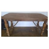 Wood Desk with Drawer and Turned Legs